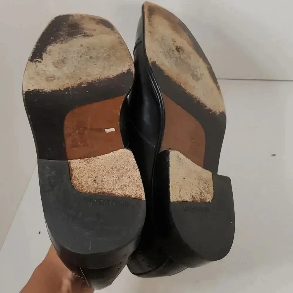 Brass Boot Made in Spain Black Cap Toe Shoes 10